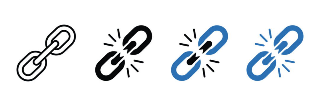 Broken chain link icon symbolizing a disconnected connection or severed link.
