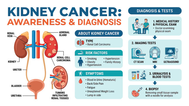 Kidney Cancer Awareness and Diagnosis Infographic