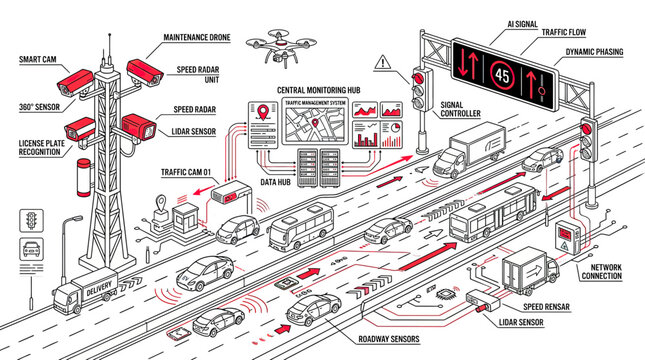 Smart City Traffic Management System with AI and IoT Technology