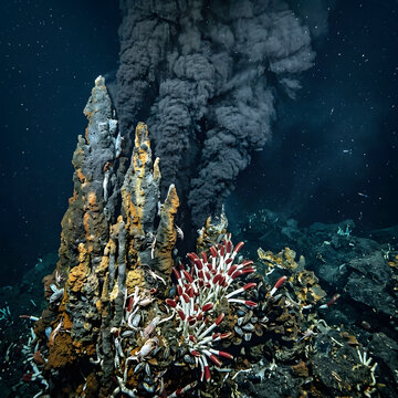 Colorful coral reef with sea fan and sponges underwater.