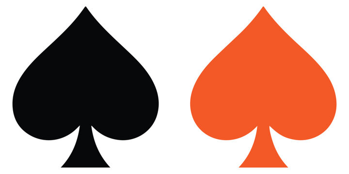 Black and orange spade playing card suits