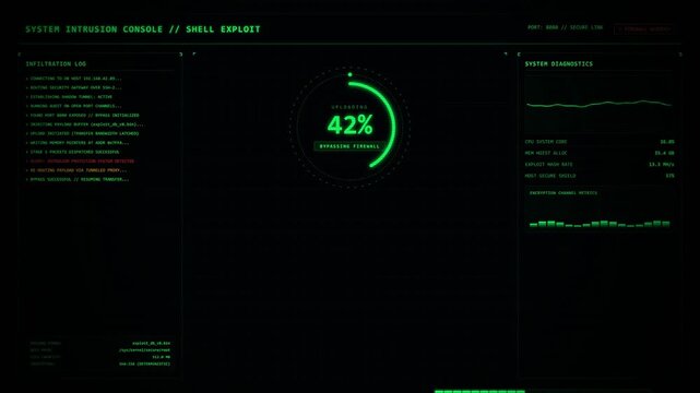 Green Hacker Uploading Progress Bar 4K