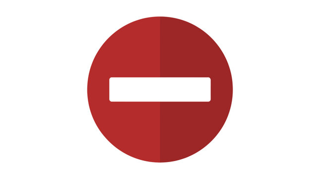 Red Circle Prohibition Sign Symbol.