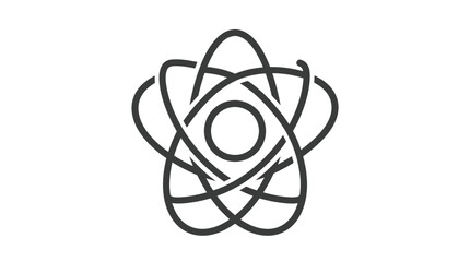 Simple black line atom symbol. © alfan
