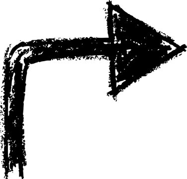 Bent Arrow with Chalk Drawing Style