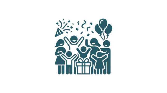 People Celebrating with Gift Box.
