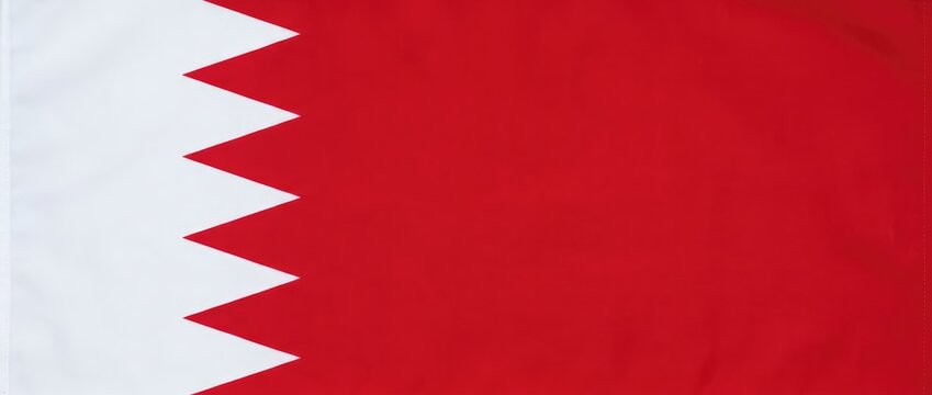 Flag of Bahrain, close-up, detailed fabric texture, national symbol
