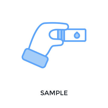 Sample Icon Lineal Blue Style. Vector Illustration For Graphic Design