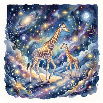 Colorful fantasy art of mythical dragon soaring through cosmic space.