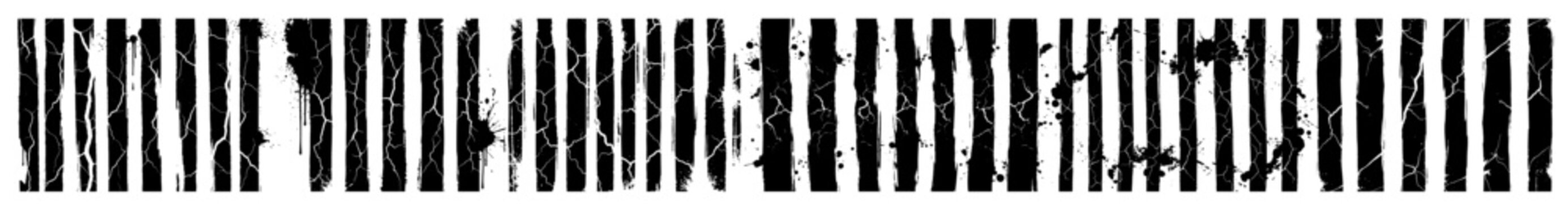 Vertical stripes with distressed grunge texture and cracked pattern