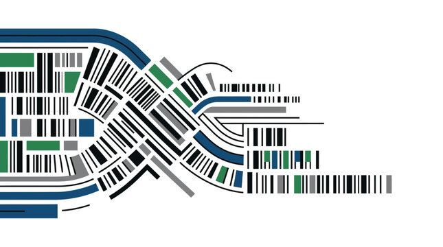 Abstract Barcode Data Flow Digital Concept
