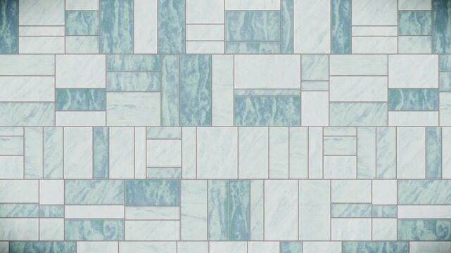 Abstract pattern background, light blue and teal geometric tiles with subtle organic textures, an infinite seamless loop motion graphics