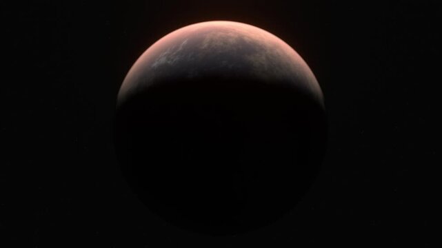 Slow zoom into the planet Venus from space, artistic visualization with cinematic lighting
