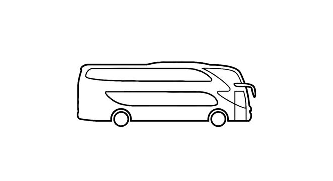 Modern double decker coach bus side view illustration.