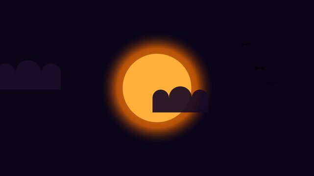 A glowing bright yellow sun partially obscured by dark clouds in the sky