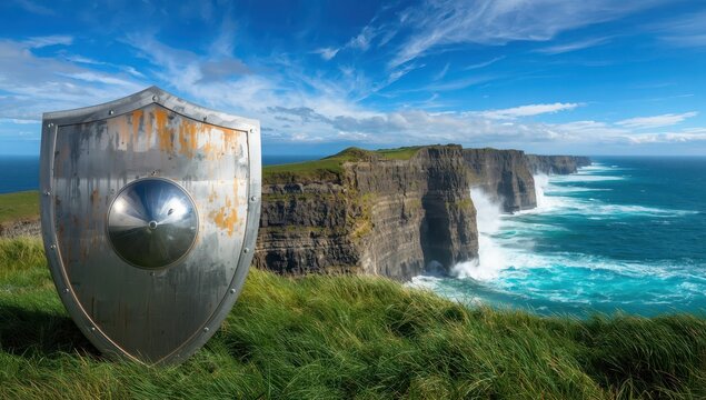 a barrier treacherous heights ahead