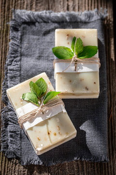 Handmade and ecological mint soap good for any skin