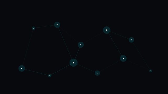 The constellation of capricornus depicted as glowing stars on black background