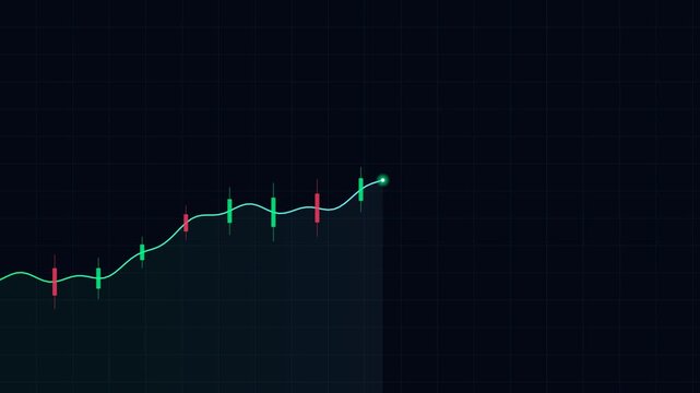 A glowing green dot moving along a wavy line past a red rectangular barrier
