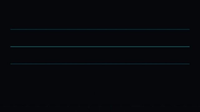 Minimalist composition featuring three thin horizontal blue lines on black