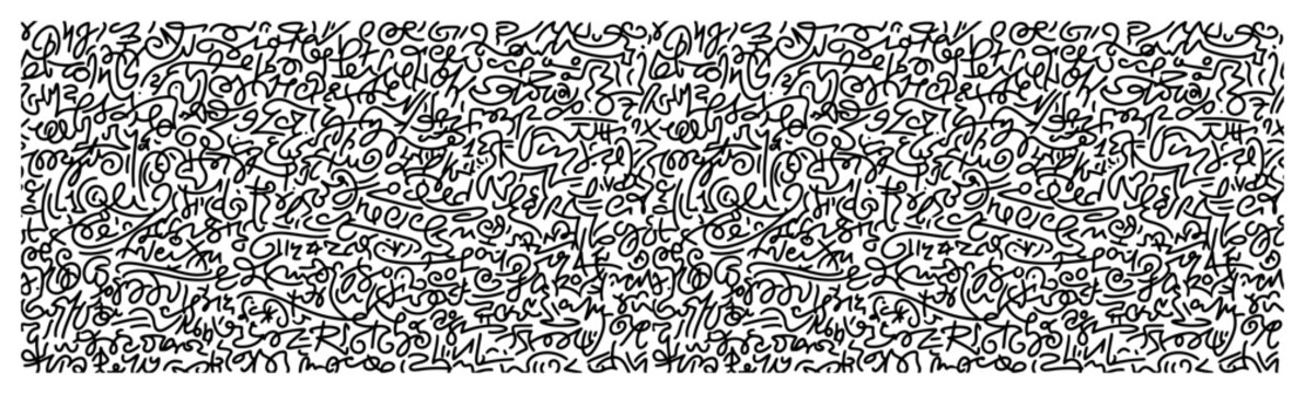 Tangled scribble pattern of continuous messy lines in abstract chaotic style