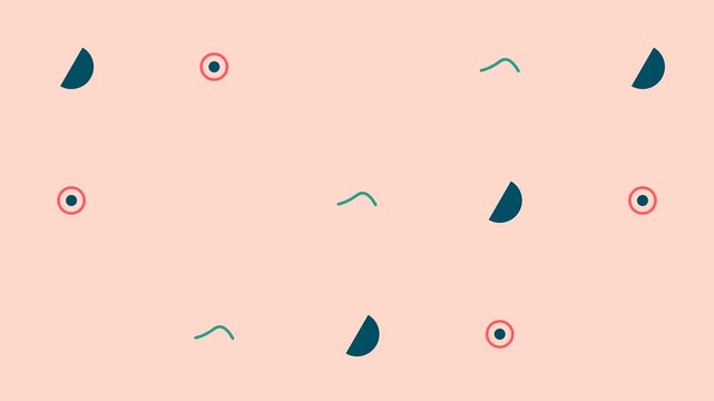 Minimalist pattern featuring abstract geometric shapes on a soft peach background