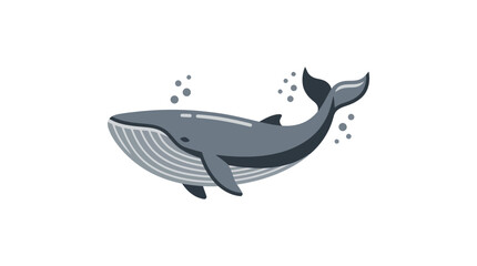 Gray whale swimming in ocean water. © Wulan