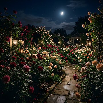 Colorful flowers in a lush garden during springtime.