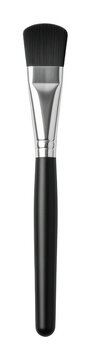 Elegant flat shader makeup brush with matte black handle and reflective chrome isolated transparent background image