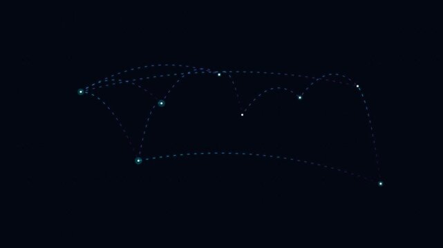 A constellation of bright stars connected by lines on a black background