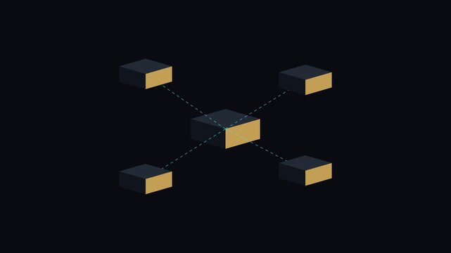 A centralized hub connecting four peripheral nodes in a digital network map