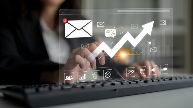 A dashboard for tracking email marketing analytics. The growth chart visualizes the campaign's performance, open rates, and success in reaching business targets. Fermion