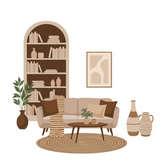 Fototapeta premium Boho Living Room Interior Design