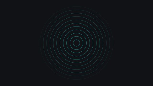 Concentric glowing cyan rings forming a symmetrical pattern on dark background