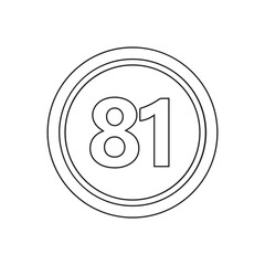 Obraz premium Number 81 Circle Icon