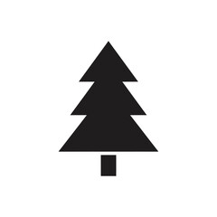 Obraz premium Minimalist Christmas Tree Icon Silhouette Isolated on White Background