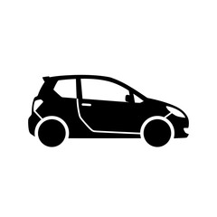 Fototapeta premium Modern Compact Car Silhouette Icon, Simple Vector Design
