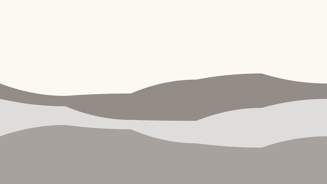 Minimalist abstract graphic featuring soft layered waves in muted earth tones