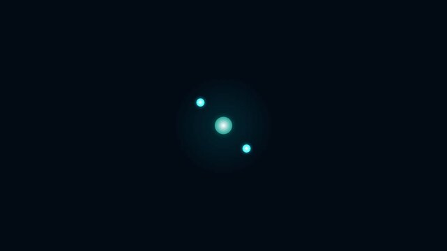 Three glowing cyan orbs floating against a deep black background void