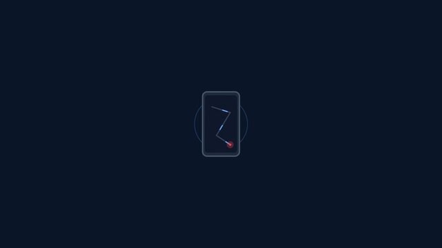 Minimalist smartphone interface showcasing a pathfinding navigation pattern