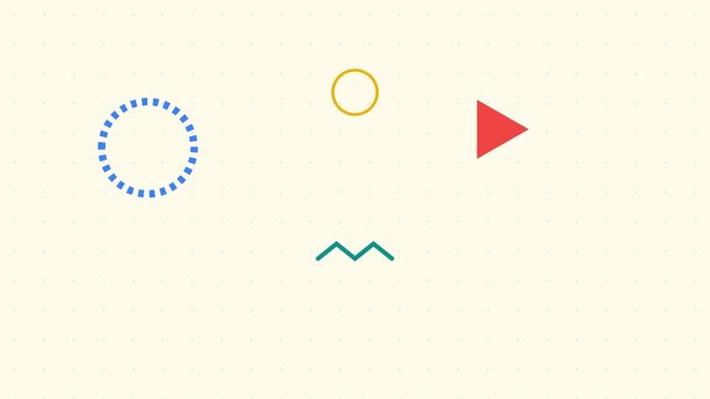 Minimalist geometric shapes arranged in a simple pattern on white background