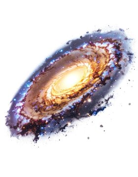 A vibrant spiral galaxy with a bright central bulge and swirling arms full of stars and cosmic dust.