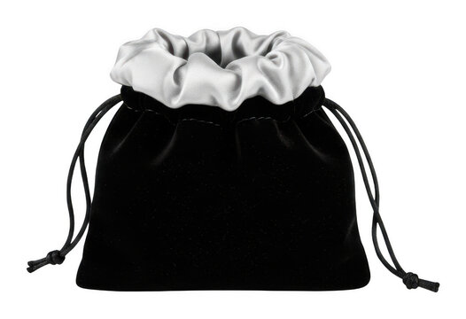Luxurious velvet bag png soft velvet bag png elegant velvet bag png Black isolated transparent background image