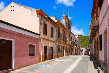 Obraz premium Street of the old town of Iglesias in Sardinia, Italy