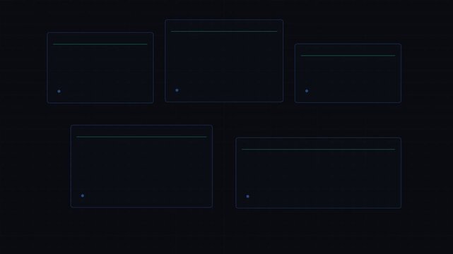 Minimalist geometric wireframe rectangles on a deep solid black background