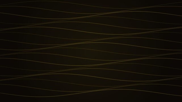 Elegant golden dashed wave lines on a sophisticated dark black background