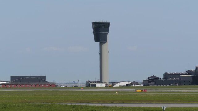 Air traffic control tower at Copenhagen Airport in Denmark