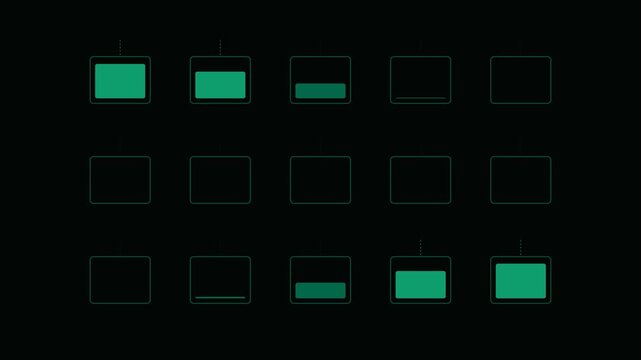 Minimalist bar chart visualization with descending and ascending trends