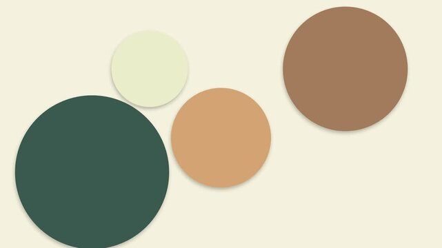Minimalist composition with four overlapping colored circles on a light background