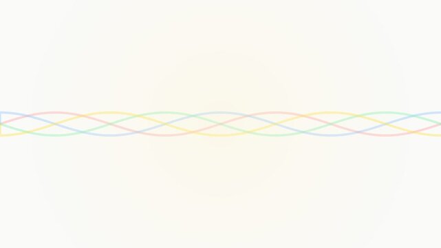 Three intertwined colorful sinusoidal waves on a plain white background